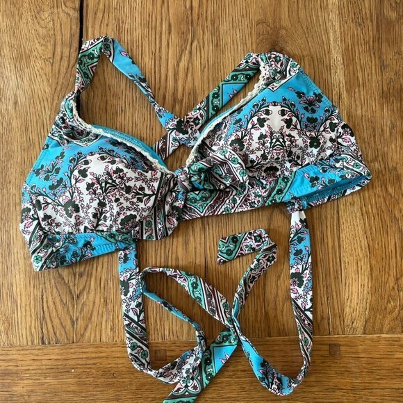 Lucky Brand Floral Bikini Swimsuit Top S - Picture 2 of 4